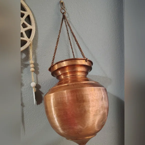 Early 1900s Vintage Copper Shirodhara, Hand Forged See Details